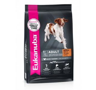 Eukanuba ЭДАЛТ МЕДИУМ БРИД 1+ ЛЕТ сухой корм для взрослых собак средних пород с птицей, 500г (весовой)