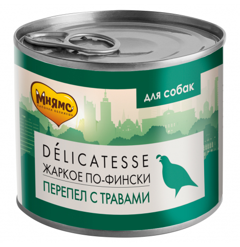 Мнямс консервы для собак всех пород "Жаркое по-фински" (перепёлка с травами) 200 г