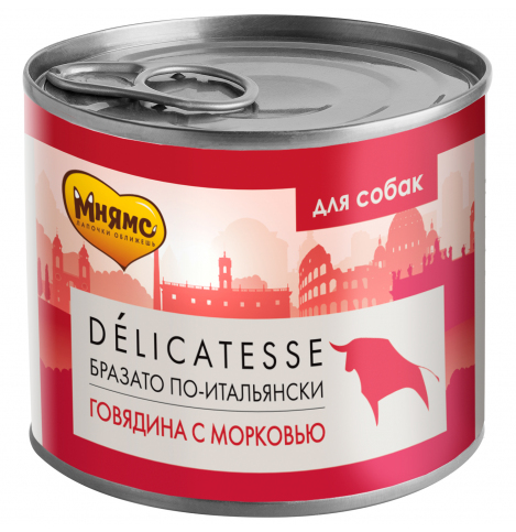 Мнямс консервы для собак всех пород "Бразато по-итальянски" (говядина с морковью) 200 г