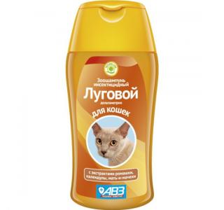 Луговой, зоошампунь инсектицидный для кошек, фл. 180 мл