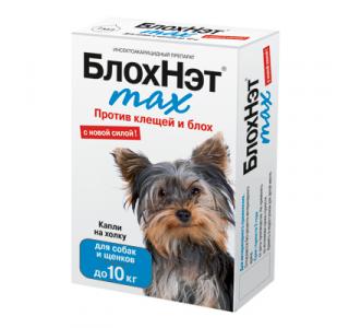 БлохНэт Max, капли от внешних паразитов для собак весом до 10 кг, фл. 1 мл