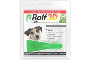 Rolf Club 3D, капли от клещей и блох для собак 4-10 кг, 1 пипетка