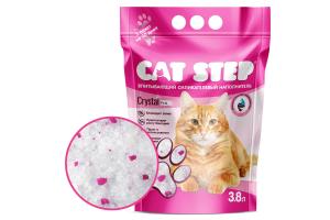 CAT STEP Crystal  Pink, силикагелевый наполнитель для кошачьего туалета - 3,8 л