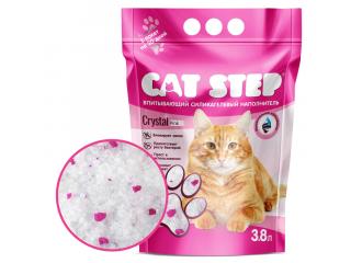 CAT STEP Crystal  Pink, силикагелевый наполнитель для кошачьего туалета - 3,8 л