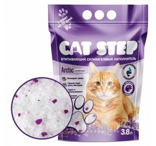 CAT STEP Arctic Lavеnder, впитывающий силикагелевый наполнитель для кошачьего туалета - 3,8 л