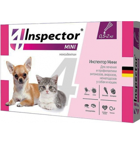 Inspector Mini, капли для кошек и собак 0,5-2кг, 1 пипетка