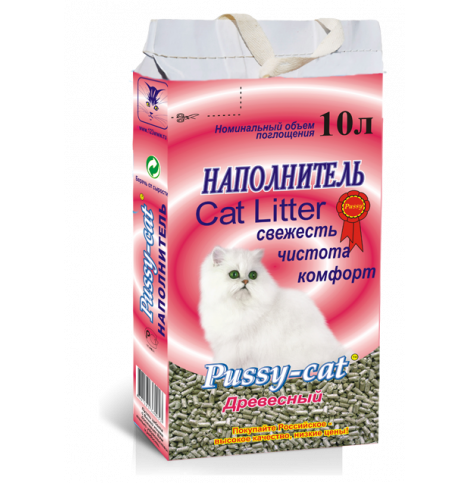 Pussy-cat, наполнитель для кошачьего туалета (Древесный) - 10 л