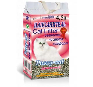 Pussy-cat, наполнитель для кошачьего туалета (Древесный) - 4,5 л