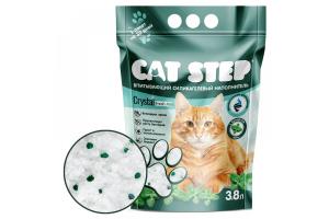 CAT STEP Crystal Fresh Mint, впитывающий силикагелевый наполнитель для кошачьего туалета - 3,8 л