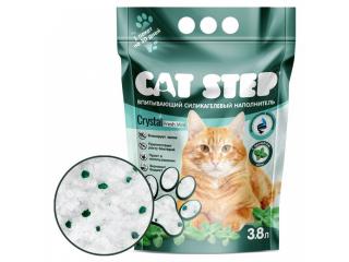 CAT STEP Crystal Fresh Mint, впитывающий силикагелевый наполнитель для кошачьего туалета - 3,8 л