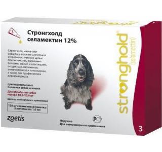 Стронгхолд селамектин 12%, капли на холку для собак 10,1-20 кг, 1 пипетка 1 мл