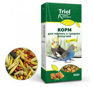 TRIOL Корм Standard для мелких и средних попугаев с мёдом, 500г