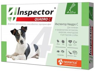 Inspector Quadro С, капли для собак 4-10кг, 1 пипетка