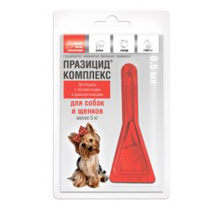 Празицид Комплекс, капли на холку для собак и щенков менее 5 кг, пипетка 0,5 мл