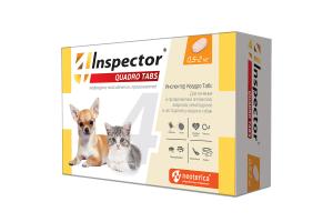 Inspector Quadro Tabs, таблетки для кошек и собак 0,5-2кг, 1 табл.