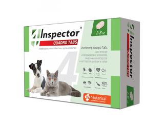 Inspector Quadro Tabs, таблетки для кошек и собак 2-8кг, 1 табл.