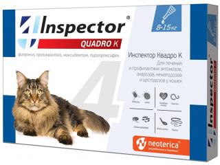 Inspector Quadro К, капли для кошек 8-15кг, 1 пипетка