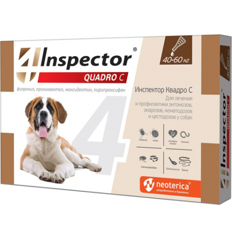 Inspector Quadro С, капли для собак 40-60кг, 1 пипетка