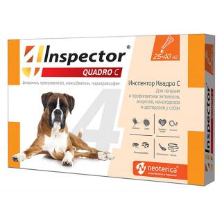Inspector Quadro С, капли для собак 25-40кг, 1 пипетка