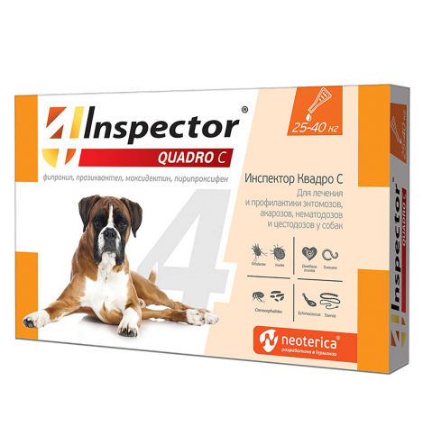 Inspector Quadro С, капли для собак 25-40кг, 1 пипетка