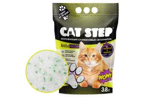 CAT STEP Arctic Neon Впитывающий селикагелевый наполнитель для кошачьего туалета - 3,8 л