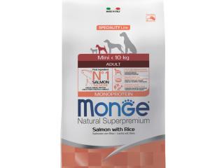 Monge Dog Monoprotein Mini корм для взрослых собак мелких пород лосось с рисом 2,5 кг