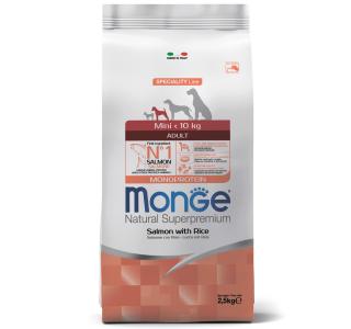 Monge Dog Monoprotein Mini корм для взрослых собак мелких пород лосось с рисом 2,5 кг