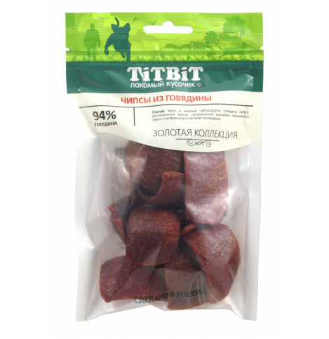 TiTBiT Чипсы из говядины для собак Золотая коллекция 60 г