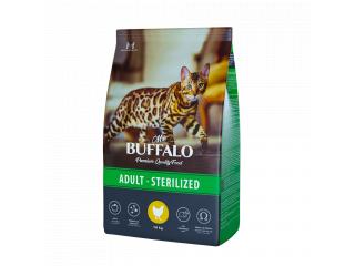 MR. BUFFALO STERILIZED Сухой корм с курицей для стерилизованных кошек и кастрированных котов, 100 г (весовой)