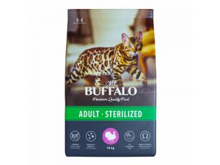 MR. BUFFALO STERILIZED сухой корм с индейкой для стерилизованных кошек и кастрированных котов, 100 г (весовой)