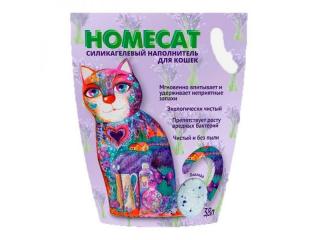 HOMECAT Лаванда 3,8 л силикагелевый наполнитель для кошачьих туалетов с ароматом лаванды, 3,8л