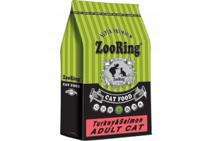 ZOORING ADULT CAT TURKEY&SALMON (GRAIN FREE) сухой корм с индейкой и лососем для молодых и взрослых кошек всех пород (без пшеницы), 100 г (весовой)