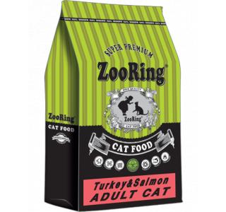 ZOORING ADULT CAT TURKEY&SALMON (GRAIN FREE) сухой корм с индейкой и лососем для молодых и взрослых кошек всех пород (без пшеницы), 100 г (весовой)