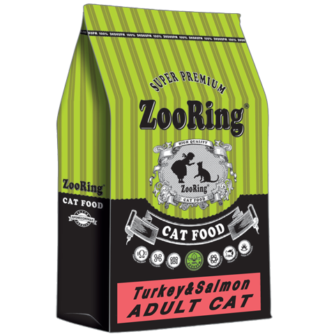 ZOORING ADULT CAT TURKEY&SALMON (GRAIN FREE) сухой корм с индейкой и лососем для молодых и взрослых кошек всех пород (без пшеницы), 100 г (весовой)