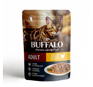 Mr.Buffalo Влажный корм для взрослых кошек «ЦЫПЛЕНОК» в соусе, 85г
