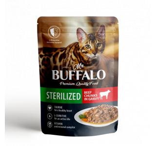 Mr.Buffalo Влажный корм для стерилизованных кошек «ГОВЯДИНА» в соусе, 85г