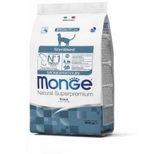 Monge Cat Speciality Line Monoprotein Sterilised Сухой корм для стерилизованных кошек из форели 400 г