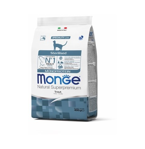 Monge Cat Speciality Line Monoprotein Sterilised Сухой корм для стерилизованных кошек из форели 400 г