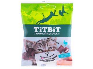 TiTBiT Хрустящие подушечки для кошек с паштетом из утки 30 г