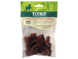 TiTBiT Кубики мраморные из говядины для собак Золотая коллекция 80 г