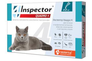 Inspector Quadro К, капли для кошек 4-8кг, 1 пипетка