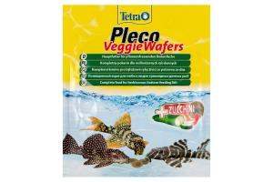 Tetra Pleco Veggie Wafers корм-пластики с добавлением цукини для травоядных донных рыб, 15г