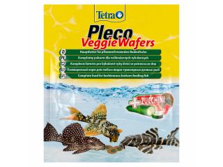 Tetra Pleco Veggie Wafers корм-пластики с добавлением цукини для травоядных донных рыб, 15г