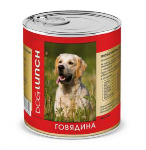 Dog Lunch консервы для собак (Говядина в желе), 750г