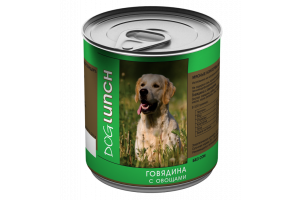 Dog Lunch консервы для собак Говядина с овощами, 750г