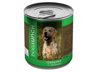 Dog Lunch консервы для собак Говядина с овощами, 750г