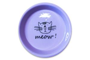 Миска Mr.Kranch керамическая для кошек MEOW! 200 мл сиреневая