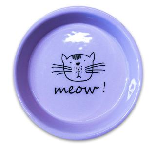 Миска Mr.Kranch керамическая для кошек MEOW! 200 мл сиреневая