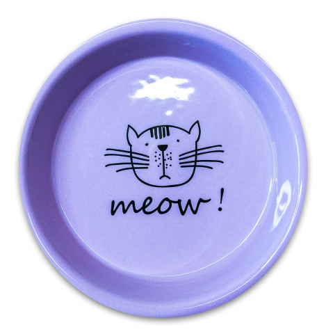 Миска Mr.Kranch керамическая для кошек MEOW! 200 мл сиреневая