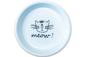 Миска Mr.Kranch керамическая для кошек MEOW! 200 мл, белая